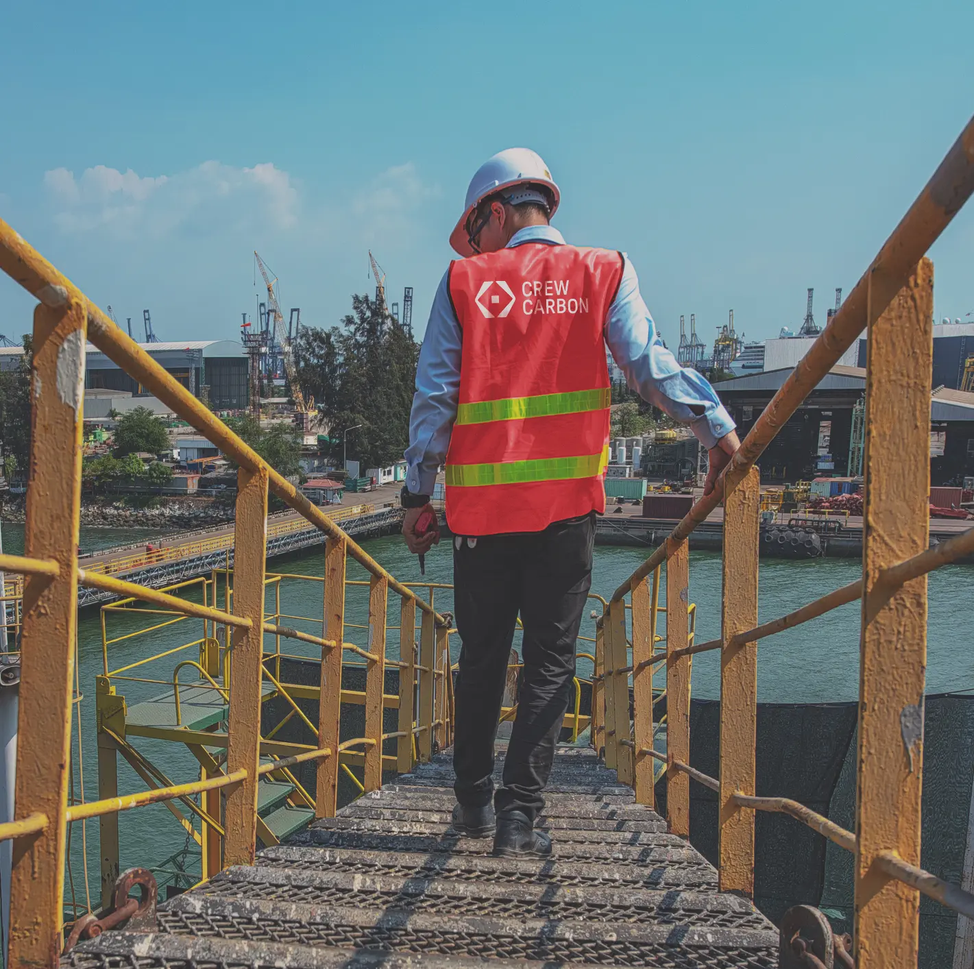 CREW staff member working on site